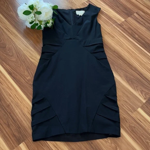 blue dress for baby girl Nicole Miller Studio One Black Sleeveless Bodycon Dress with Geometric  Embroidery – SilkRoll main image 1